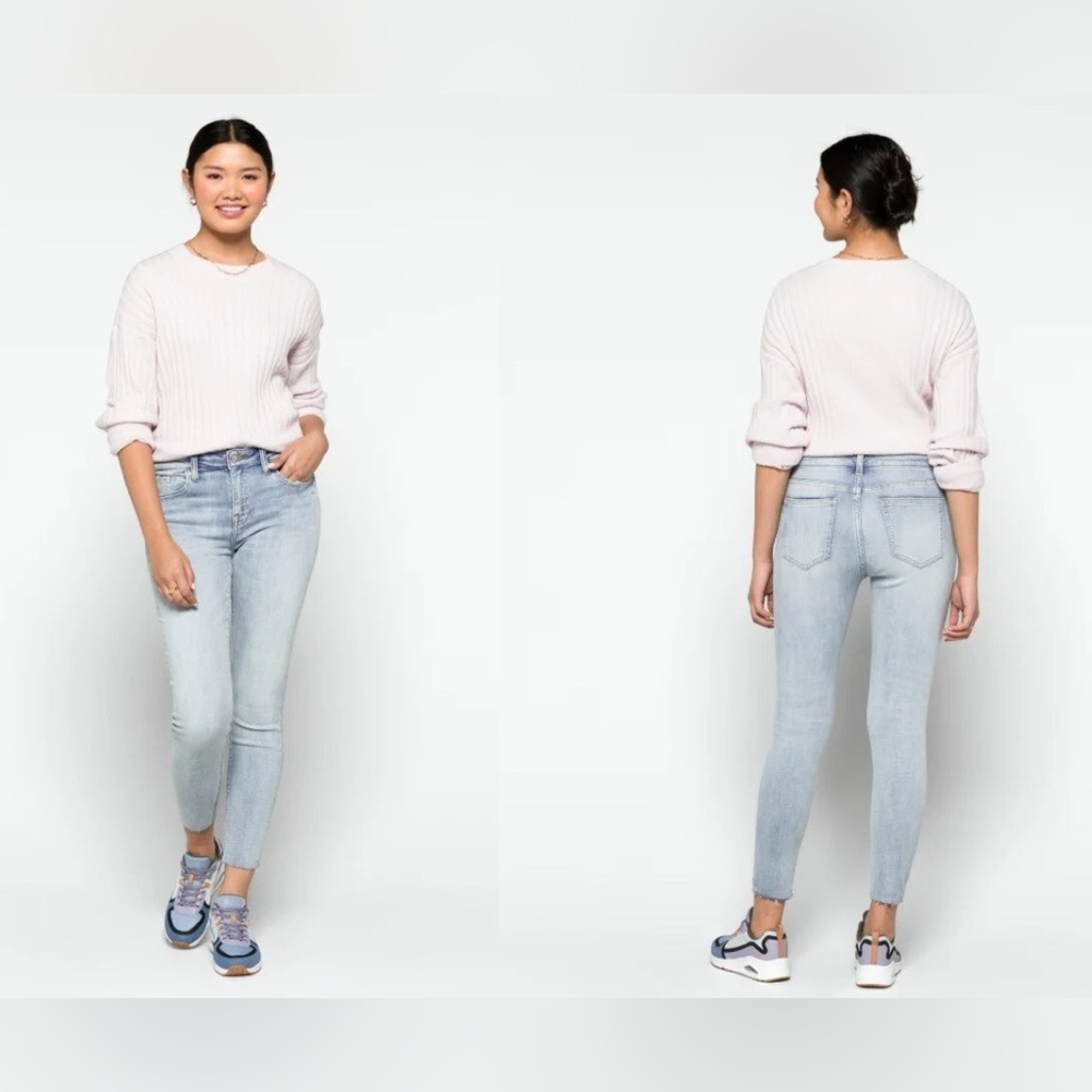 Sz 29 PISTOLA Arielle Skinny Scissor Raw Cut Hem Jeans No Pressure light wash